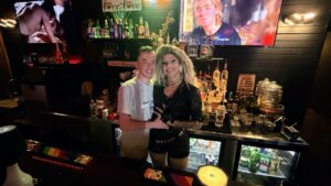 Behind the bar