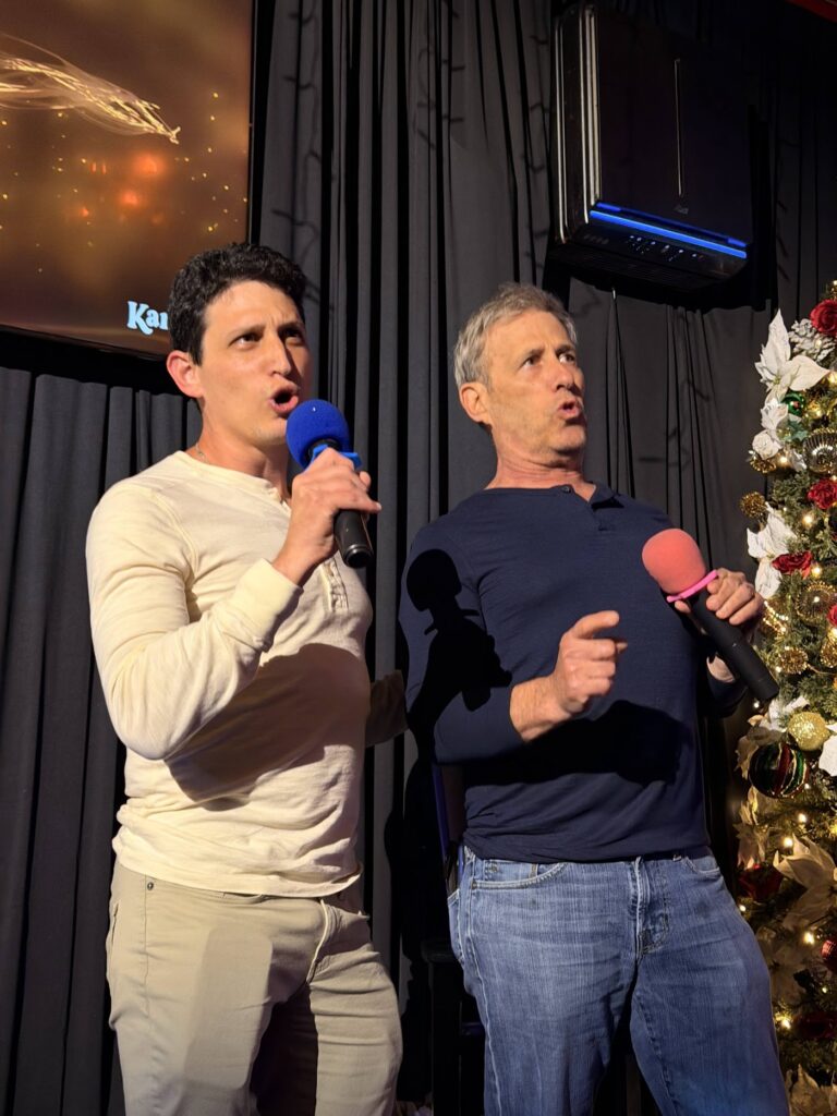 A duet on the karaoke mic